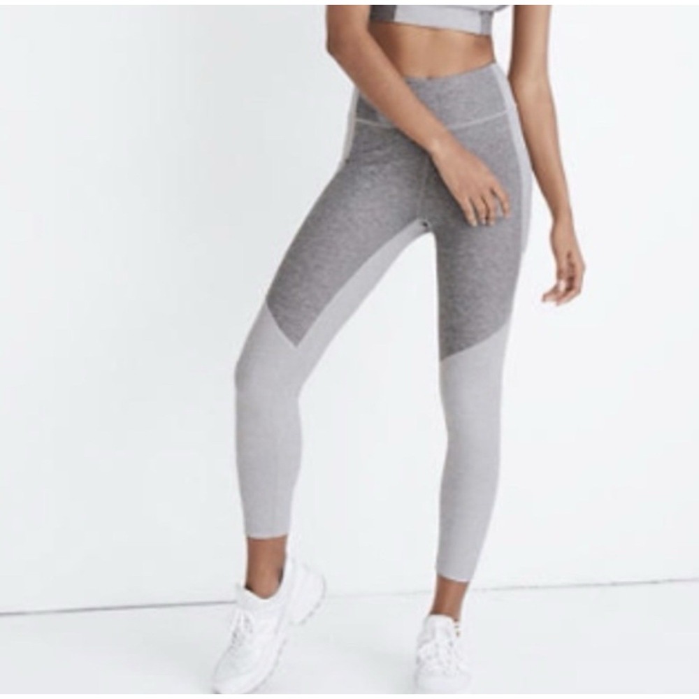 Outdoor Voices TwoTone Warmup Leggings Dove/Ash Grey Colorblock Leggings S